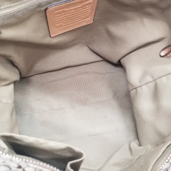 Coach Brown and Tan Jacquard Shoulder Bag - Picture 8 of 16